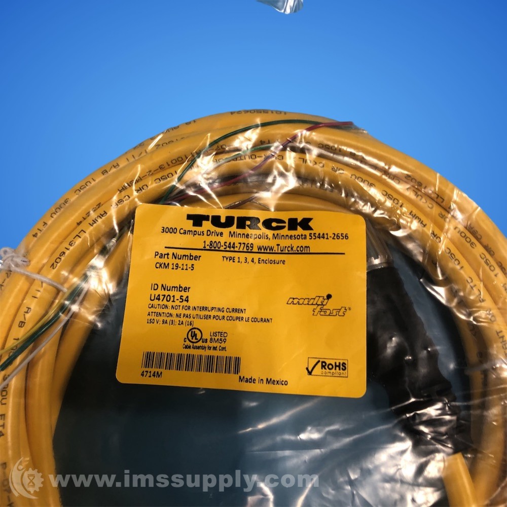 Turck CKM 19-11-5 Sensor Cable Assembly FNFP