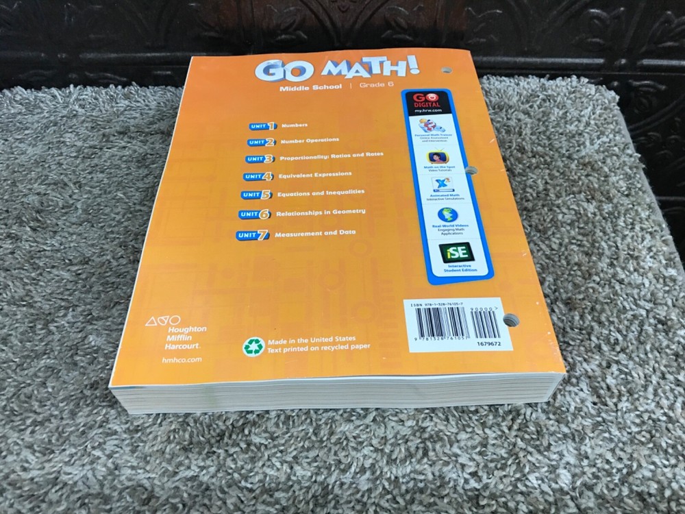 Go Math! Student Interactive Worktext Grade 6 2018
