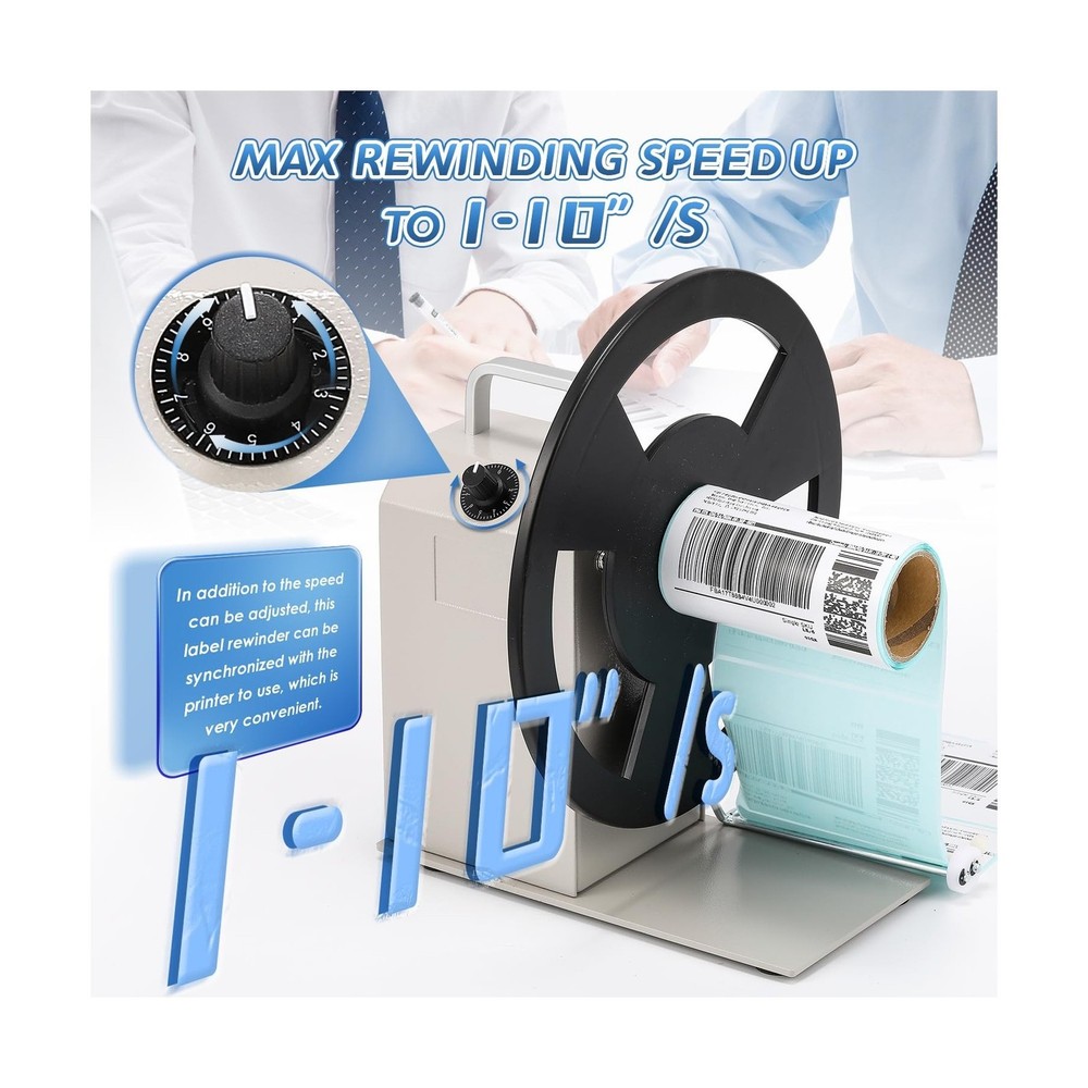 Automatic Label Rewinder, Speed-Adjustable Sticker Rewinder, Bidirectional La...