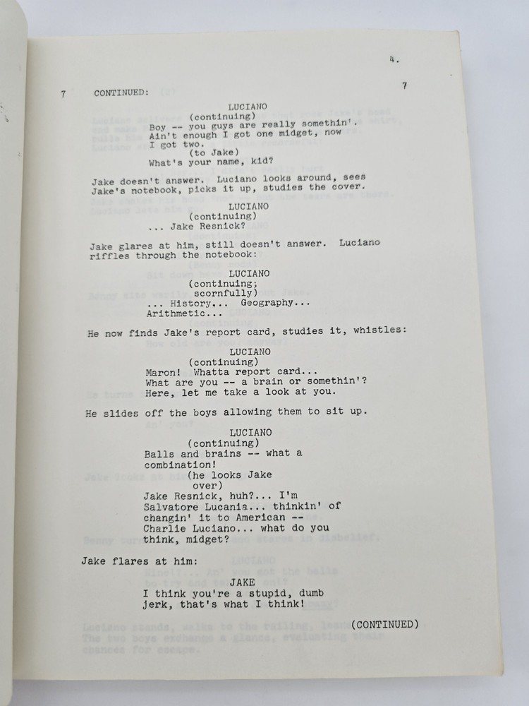 UNDERWORLD, U.S.A.: PART ONE / Abram S. Ginnes 1976 Unproduced Screenplay Script
