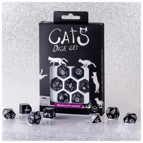Modern Cats Dice (Dice) Set - Waffle (7) - English