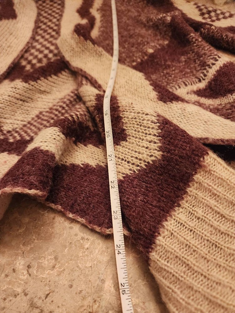 Vertigo wool blend asymmetrical high low open front cardigan size large