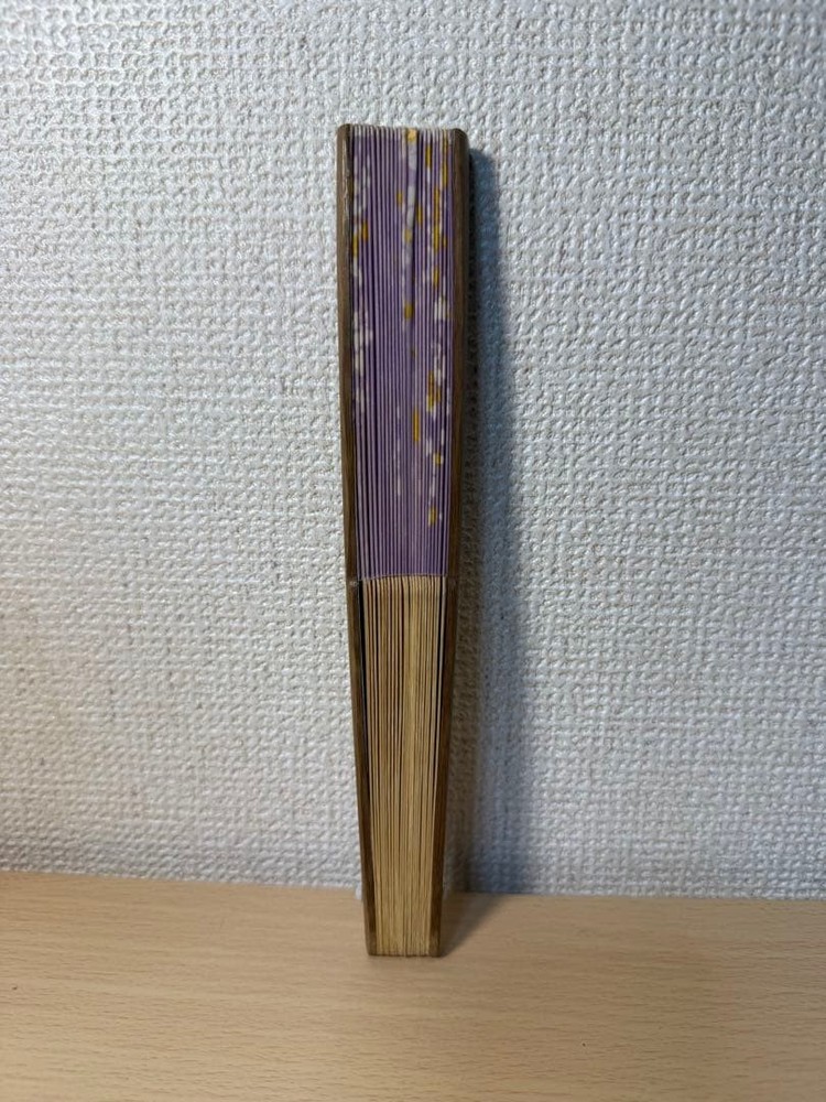 Folding Sensu Fan purple flower pattern