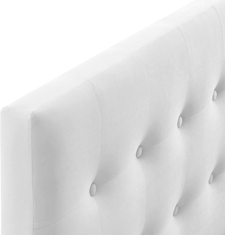 Emily White Velvet Tufted Headboard - Full Size, Stylish & Durable