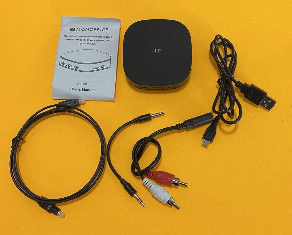 New Monoprice Premium Bluetooth 5 Transmitter & Receiver With aptx HD, aptX