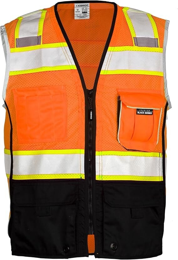 Kishigo Medium Hi-Viz Orange Polyester Mesh, Size Medium