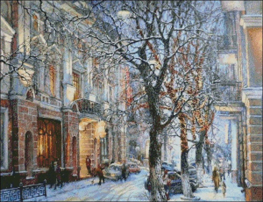 Chart Needlework Crafts DIY - Counted Cross Stitch Patterns - The Winter City