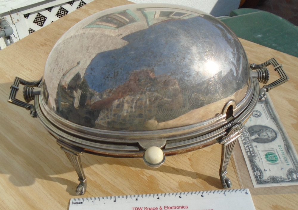 Breakfast Warmer Hallmarked Rolltop England Silverplate