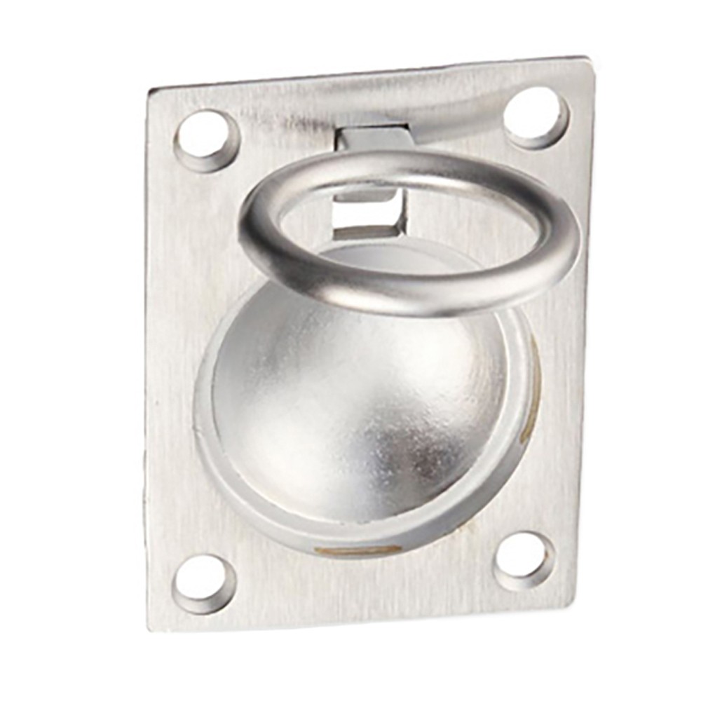 Estate Flush Ring Pull, 1-7/8" x 2-1/2" - Satin Chrome