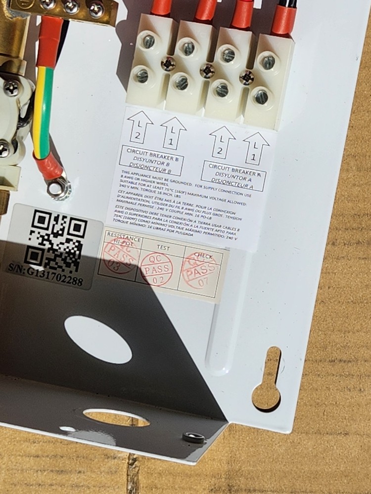 PARTS / REPAIR - RHEEM PERFORMANCE RETEX-18 ELECTRIC TANKLESS WATER HEATER 18kW