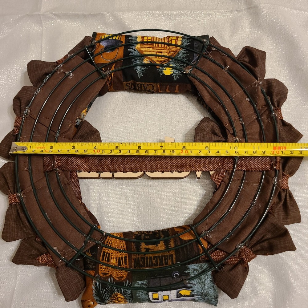 Rustic Camping Wreath 1'X1' Handmade onto a Wire Frame