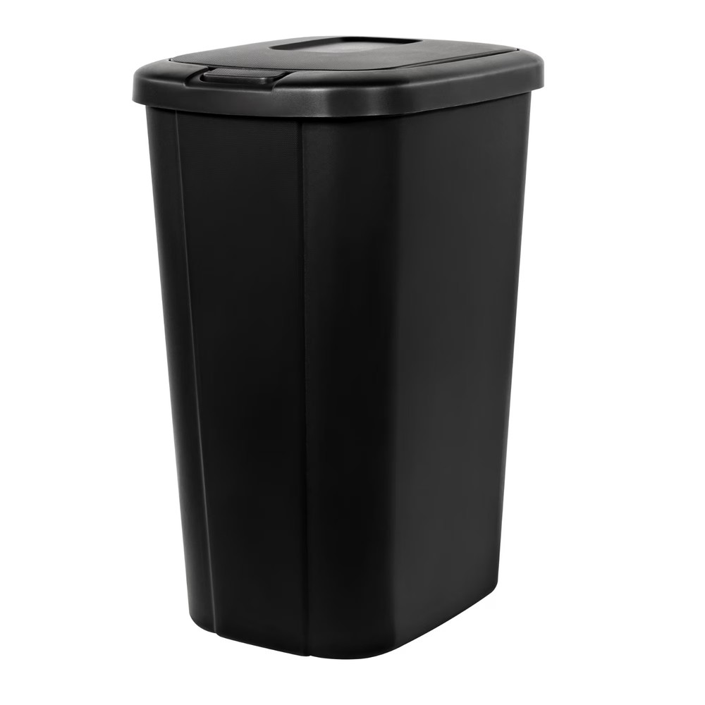 Hefty Kitchen Trash Can, 13.3 Gallon Plastic Touch Top Garbage Bin with Push But