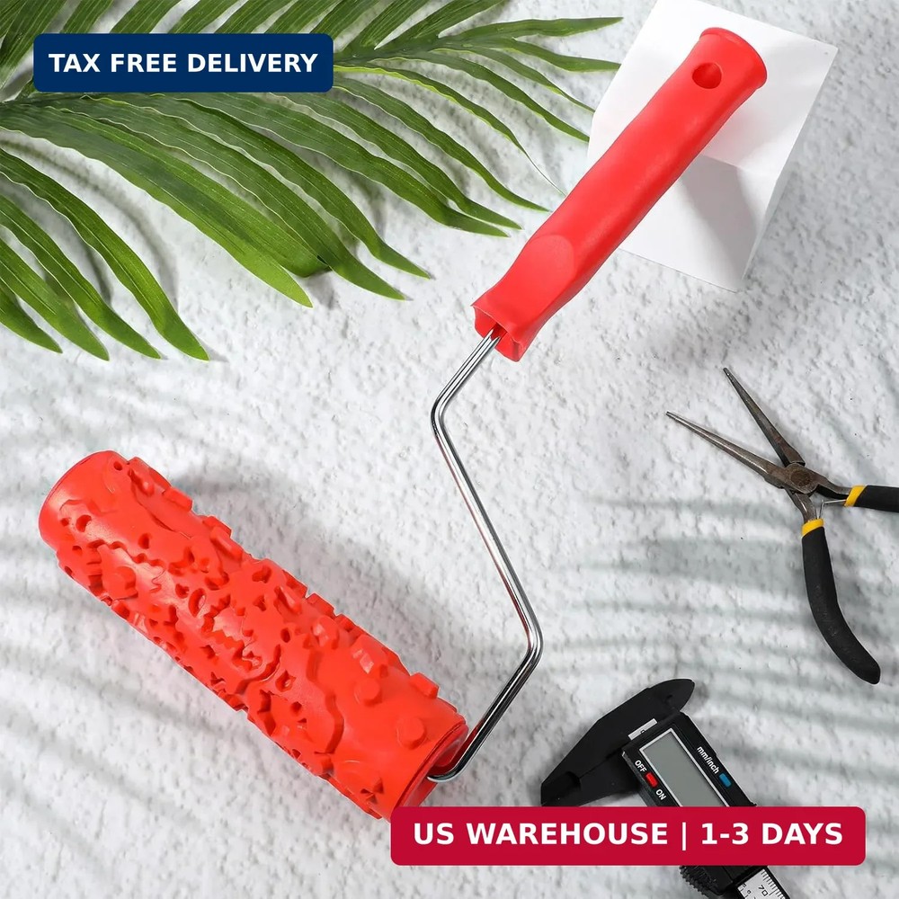 2 Pcs Texture Roller 7'' Drywall Texture Roller Decoration Textured Paint Roller