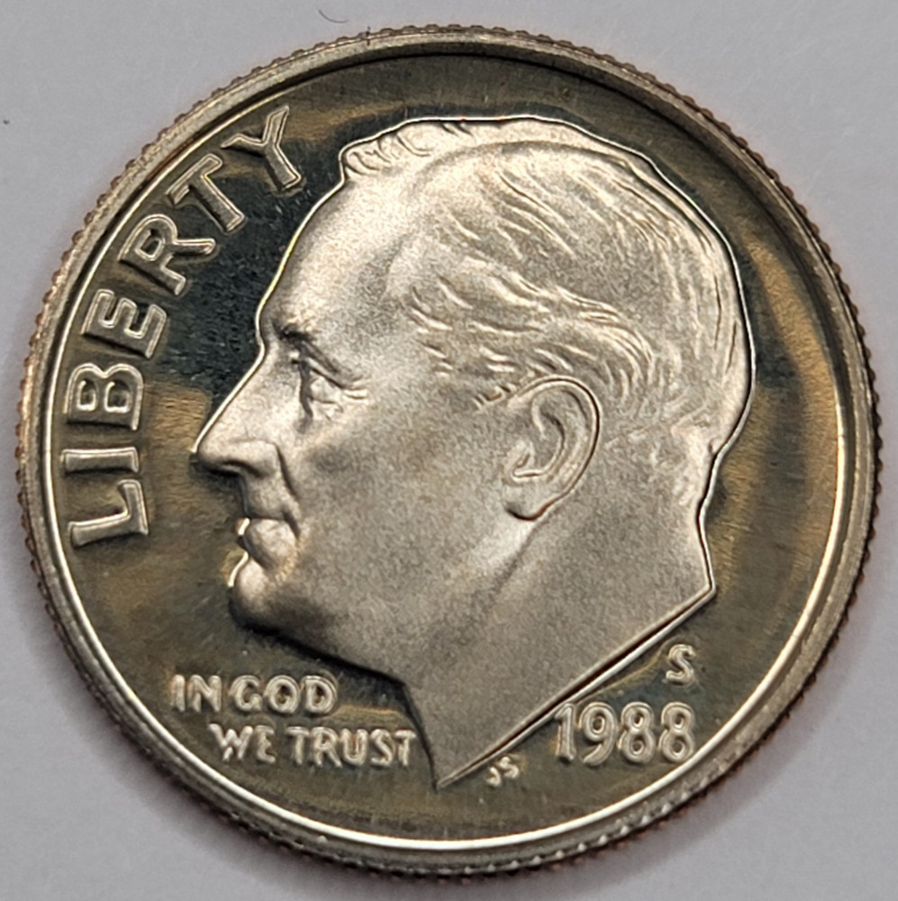 1988 S Gem Proof DCAM Roosevelt Dime