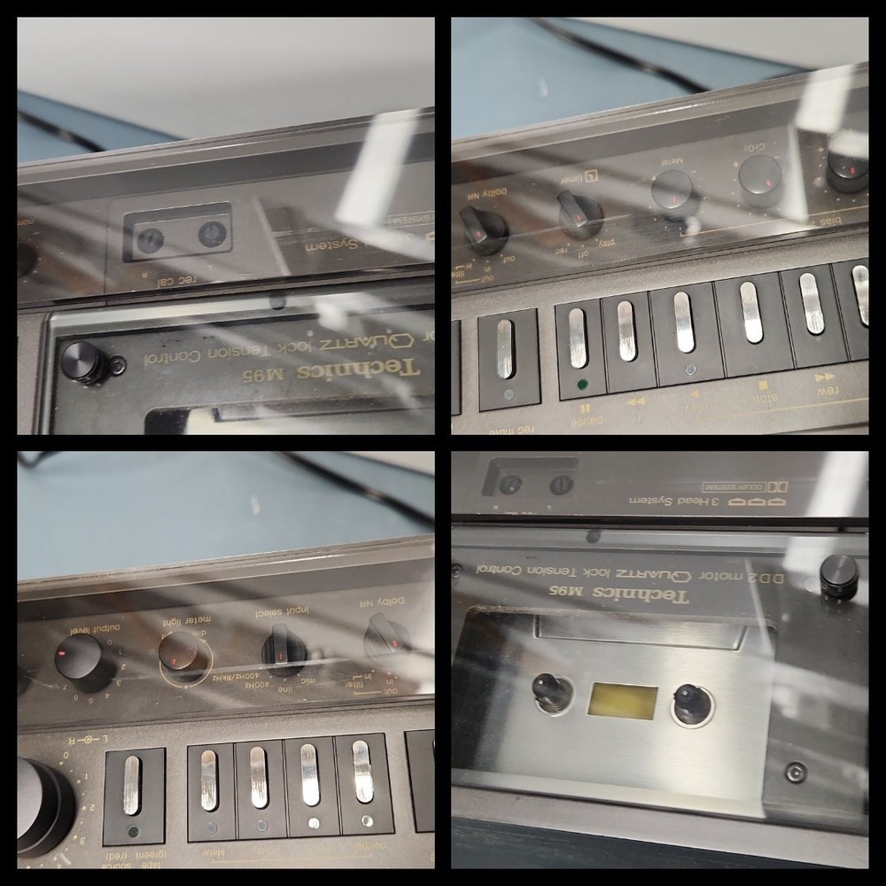 Technics RA-M95 cassette deck RP-9690 BOTH WORK LAZY DOOR OPEN. READ DESCRIPTIO