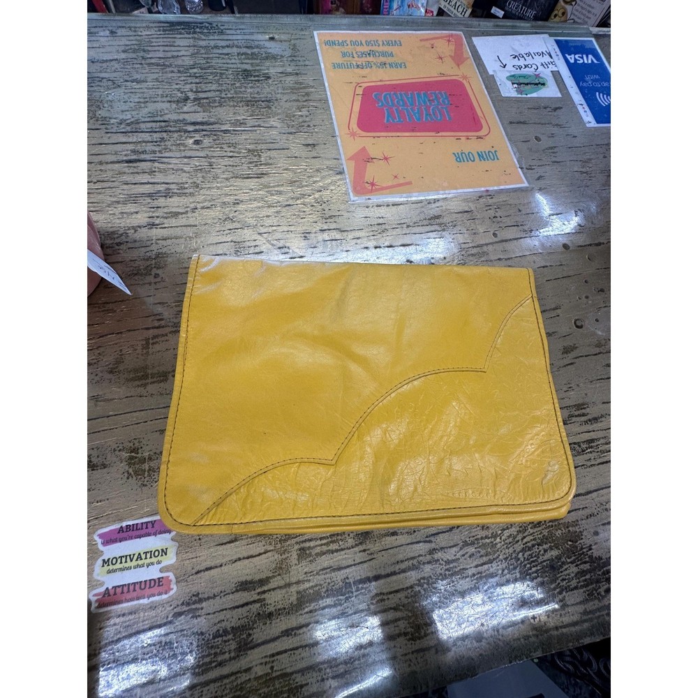 Vintage  Barganza  Leather Yellow Clutch