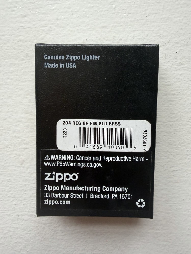 Zippo Solid Pocket Lighter, Brushed Brass with Solid Brass 204-000249