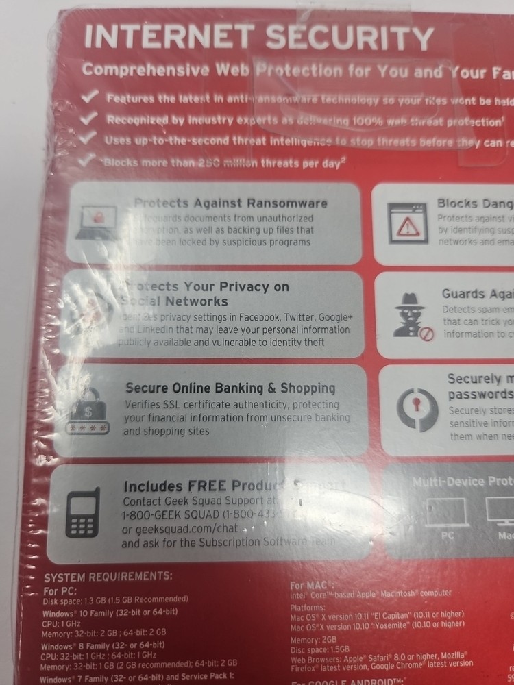 New Trend Micro Internet Security Advanced Online Protection. 3 Device Protector