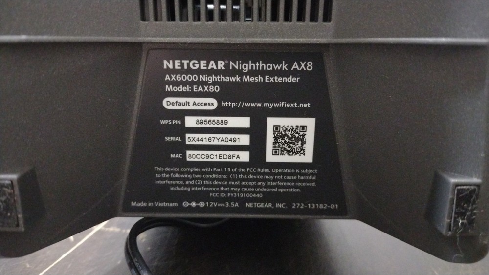 Netgear Nighthawk AX8 AX6000 Nighthawk Mesh Extender Model EAX80