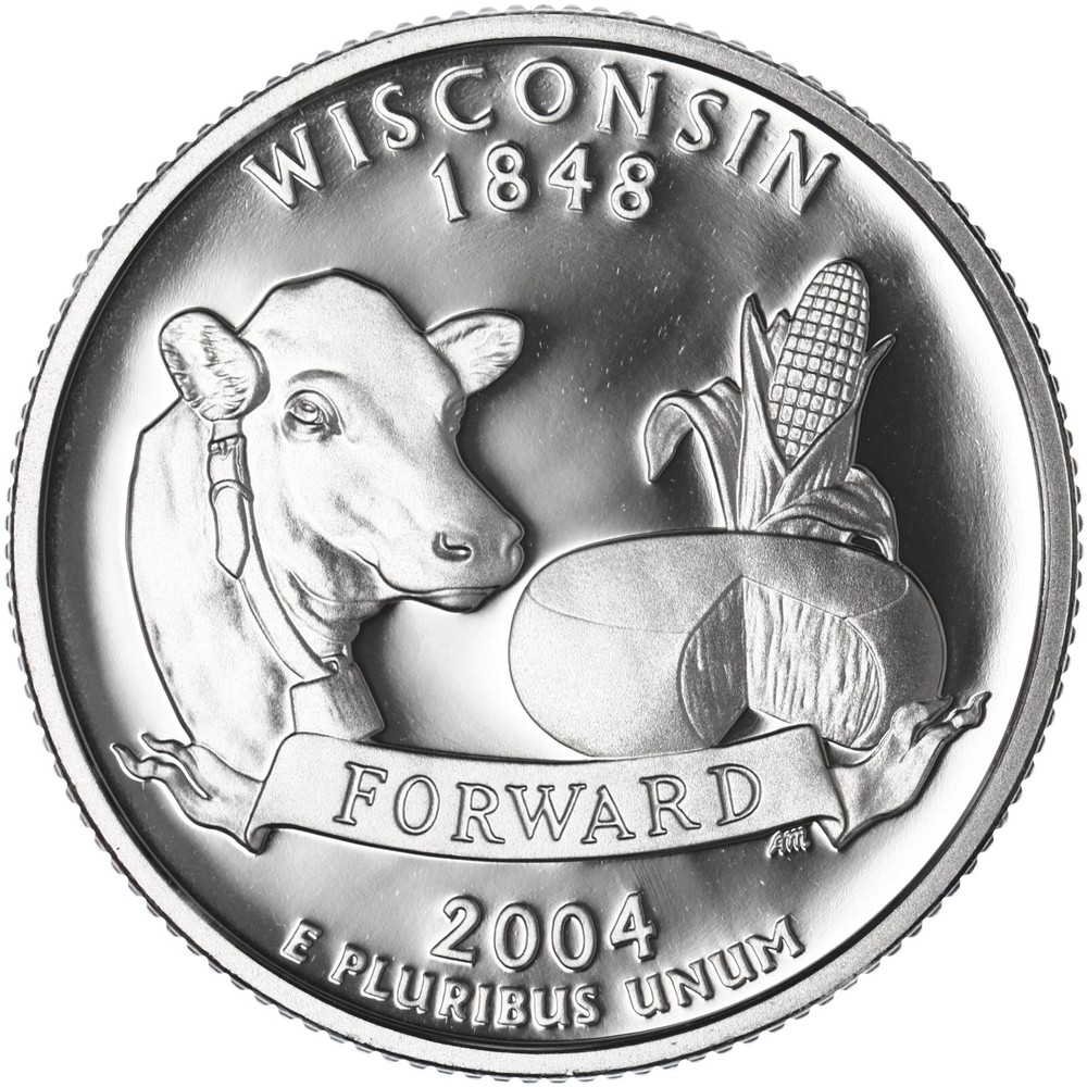 2004 S State Quarter Wisconsin Gem DCam Proof CN-Clad