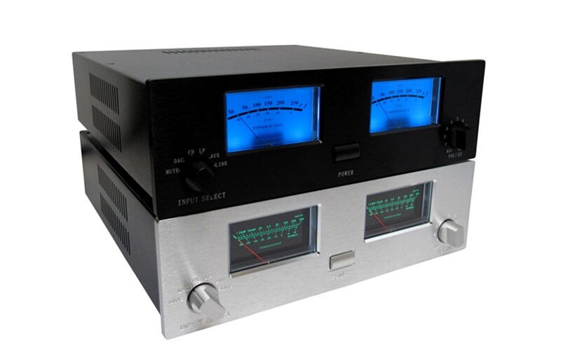 2pcs Lake Blue Power Amplifier VU Panel Meter w 1pc Power Supply Driver Board
