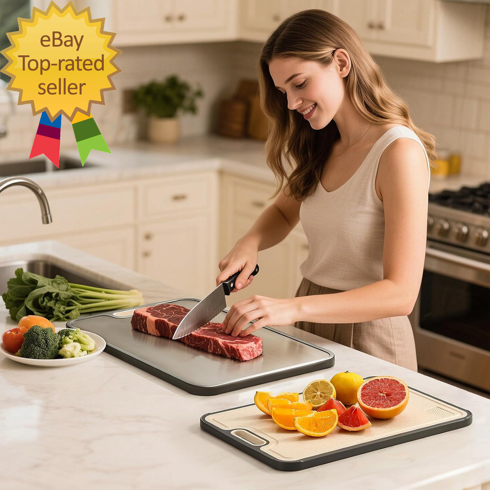 Titanium Cutting Board Double Sided Cutting Boards for Kitchen Pure Titanium
