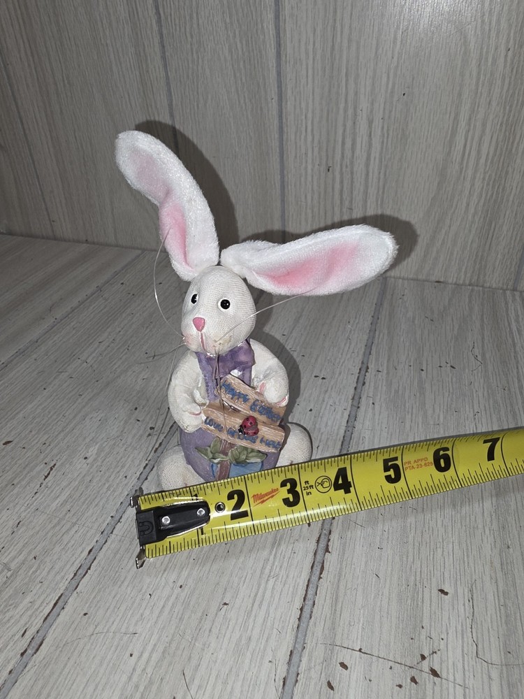 Vtg Easter Bunny Posable Ears Protruding Whiskers Easter Spring Cute Kitschy