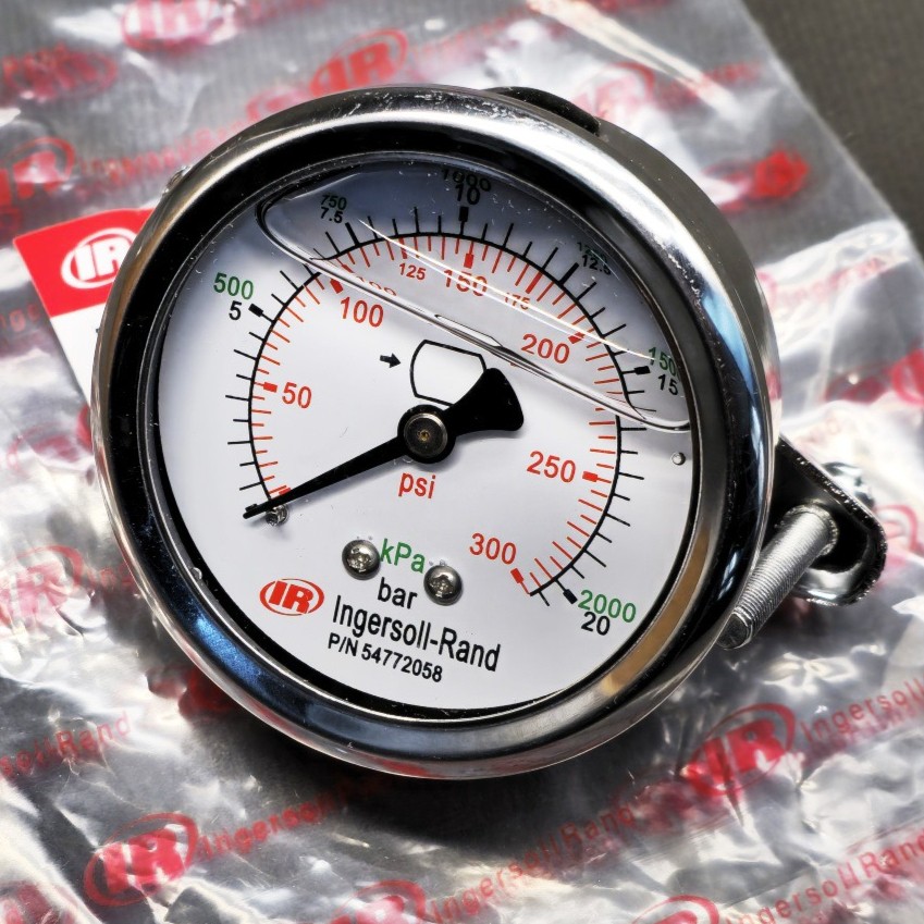 New 54772058 Pressure Gauge Panel Mount IR For INGERSOLL RAND Air Compressor