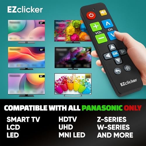Panasonic Replacement TV Remote Compatible with Panasonic TV's ONLY (Black)