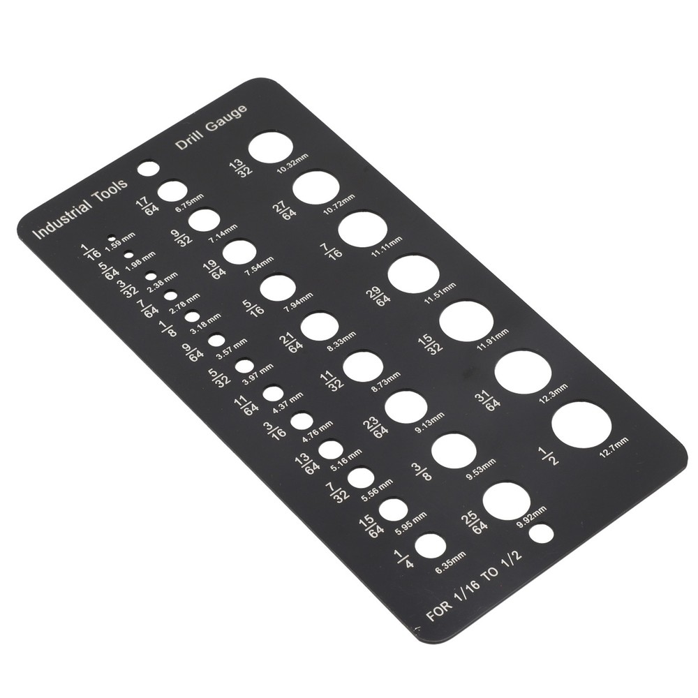 Compact Metric Size Drill Bit Measuring Tool with Dual Sided Functionality