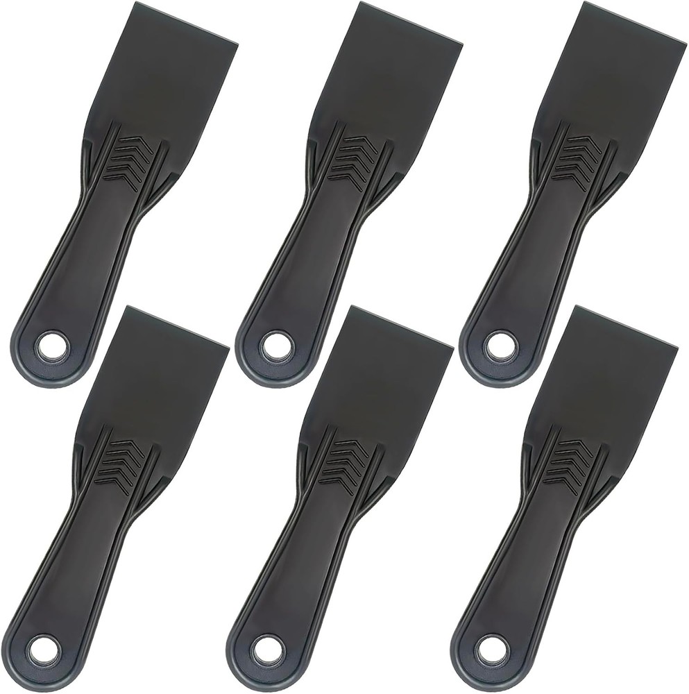 6 Pack Plastic Putty Knife Set, 2" Flexible Paint Scraper Tools for Spackling, D