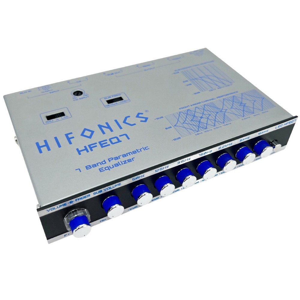 Hifonics Car Audio Equalizer 7-Band / 9-Volt Line-Driver Multiple-Source Signal