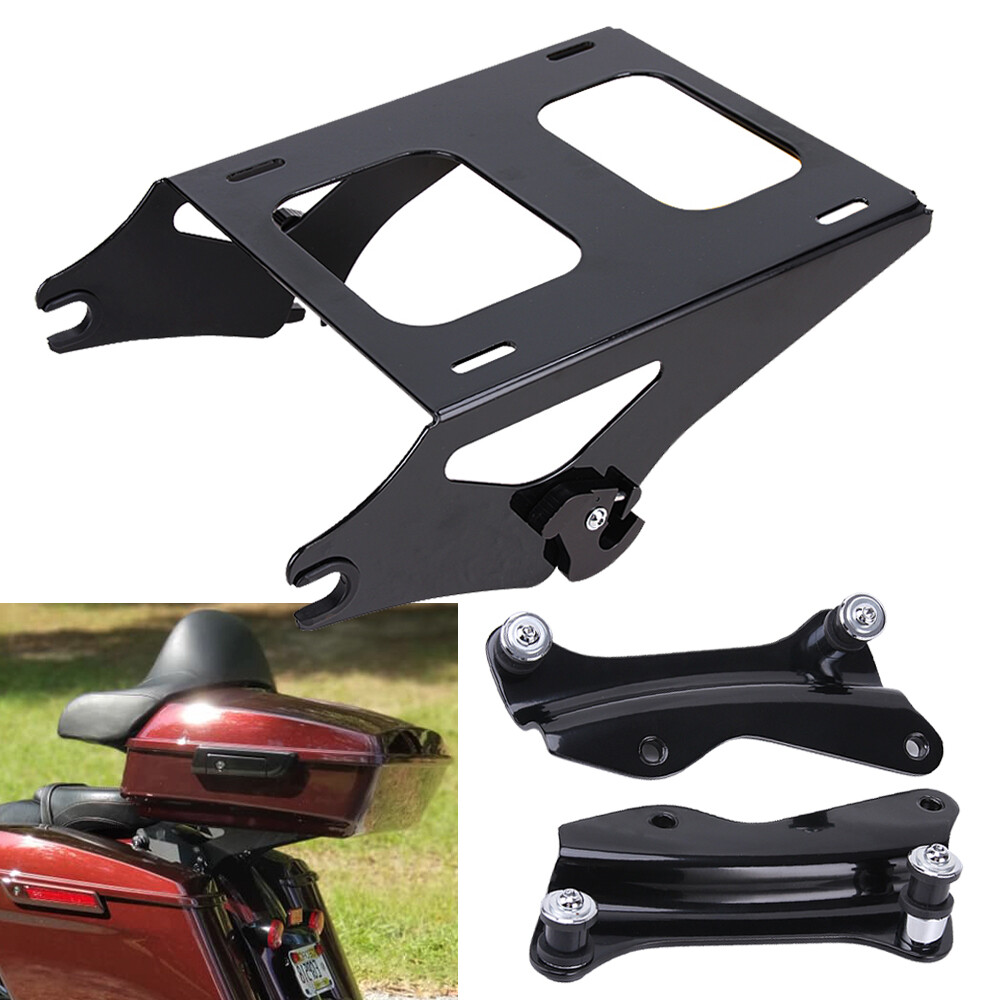 For 14-23 Harley Touring Quick Release Two-up Tour Pack Rack Mount + Docking Kit
