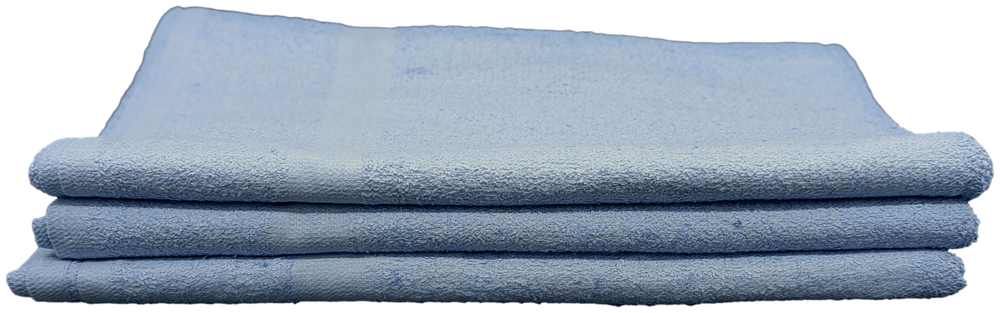 2 Piece - Hotel & Spa Pool Beach Towels 100% Ring Spun Cotton Solid Blue