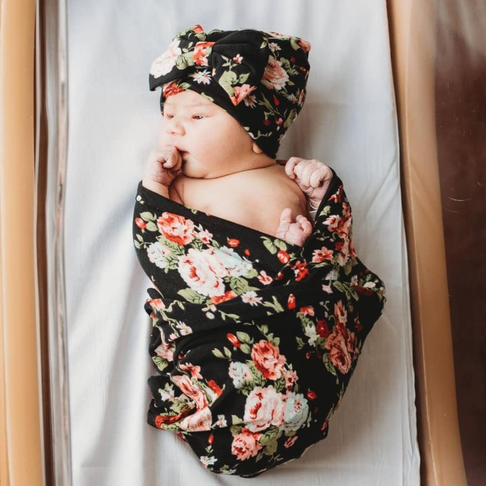 DRESHOW One Size, 3 Sets Printed: Bow Hat + Blanket (Black, Pink, Green)
