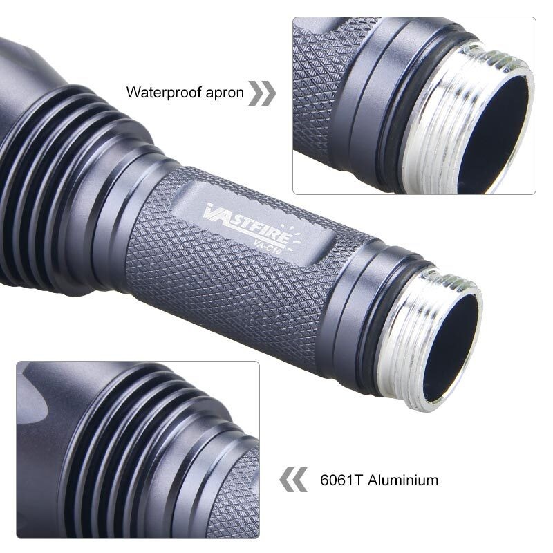 Hunting LED Flashlight Torch Rechargeable 800Yards Predator Light w/ Scope Mount