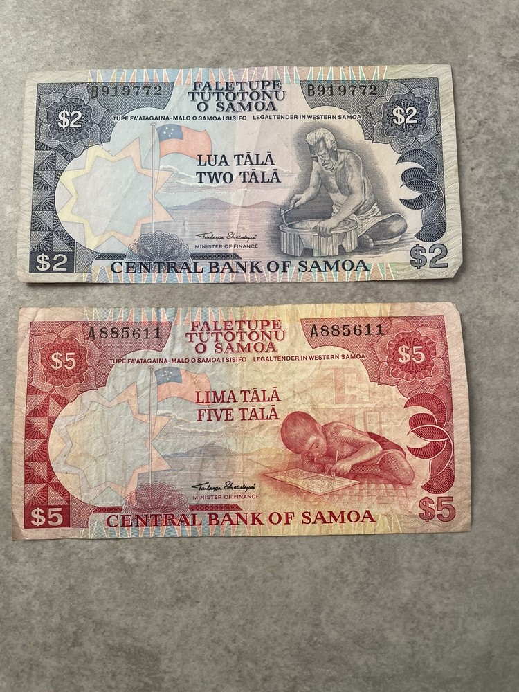 SAMOA $2 $5 TALA 2005 2 PCS