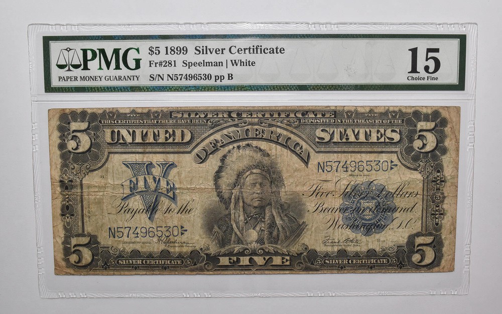 PMG 15 $5 1899 US Silver Certificate FR#281 Large Note *4767