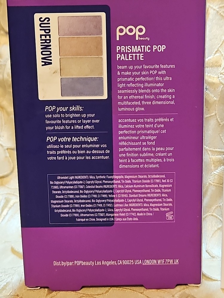 Pop Beauty-Prismatic Pop Highlighter Palette-Supernova-New/Boxed-great highlight