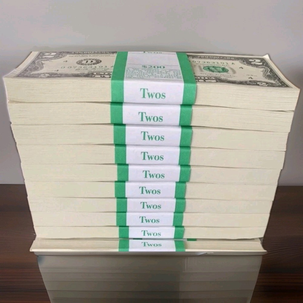 Pack of 10 Consecutive Sequential Serial  $2 DOLLAR BILLS Uncirculated Fancy