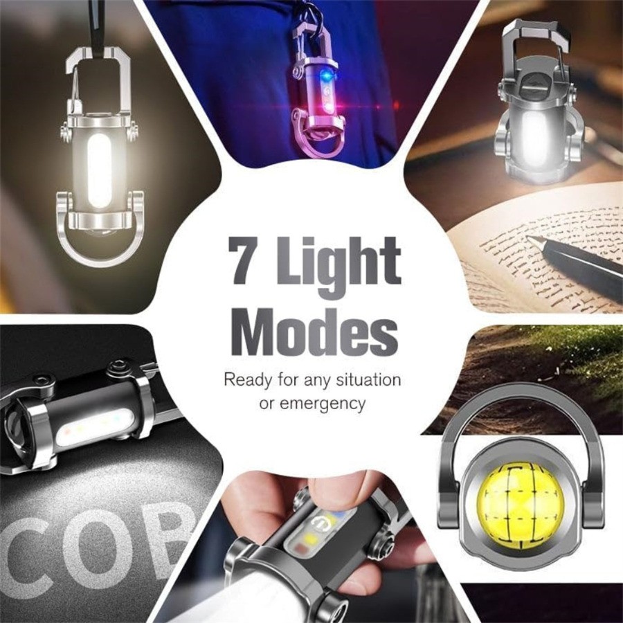 Portable Rechargeable Bright Keychain Flashlight Phone Charger,Emboadlie Mode AE