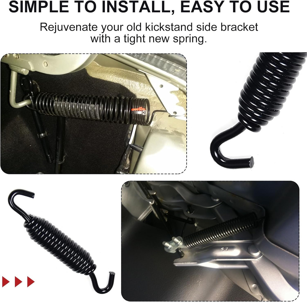 2-Pack black Chrome Kickstand Spring Jiffy Stand spring fits for Harley 2 Pack