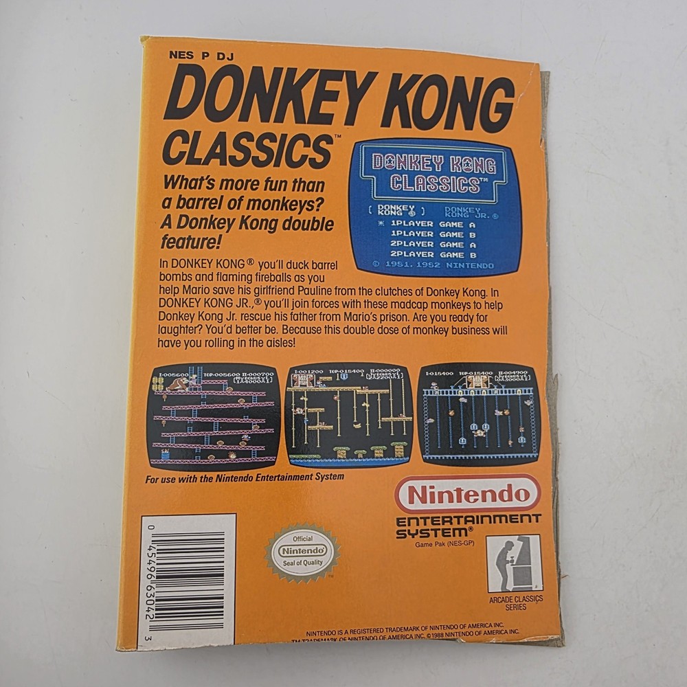 Donkey Kong Classics - Case Only - Nintendo Nes - Authentic Art (No Game)