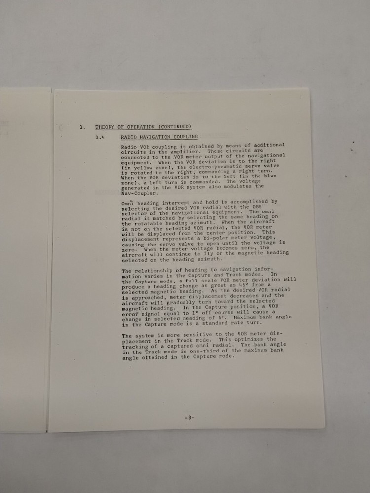 Brittain Industries Mooney Navigation Coupler Operation & Service Instructions
