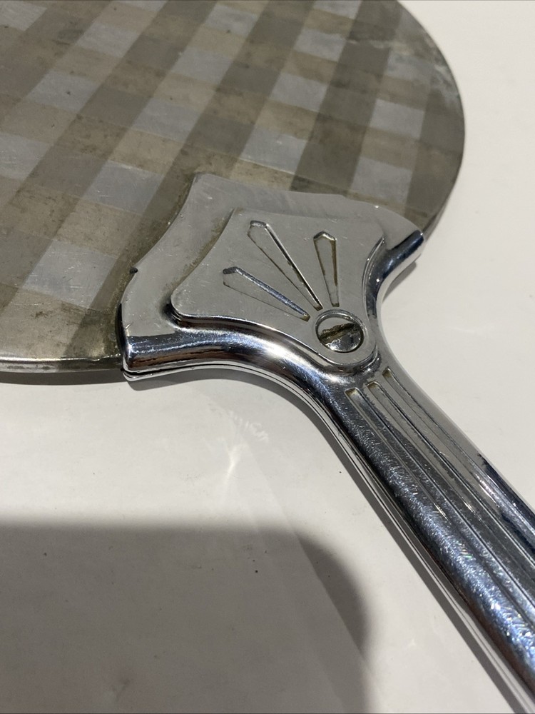 Vintage Silver Tone Hand Held Mirror