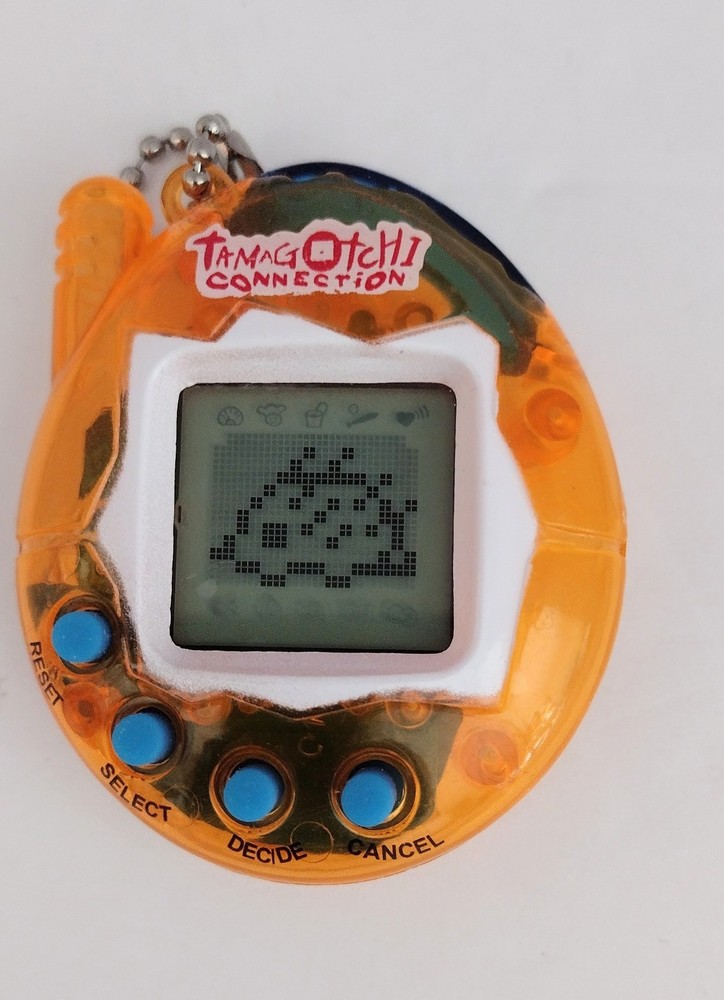Tamagotchi Connection orange clear/transparent Tested Works