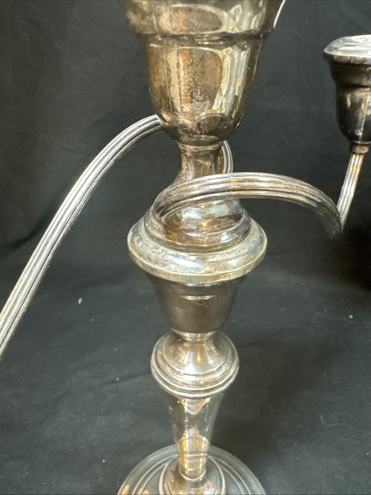 Vintage Gorham Silver Plate 3 Arm Candlestick Electroplated