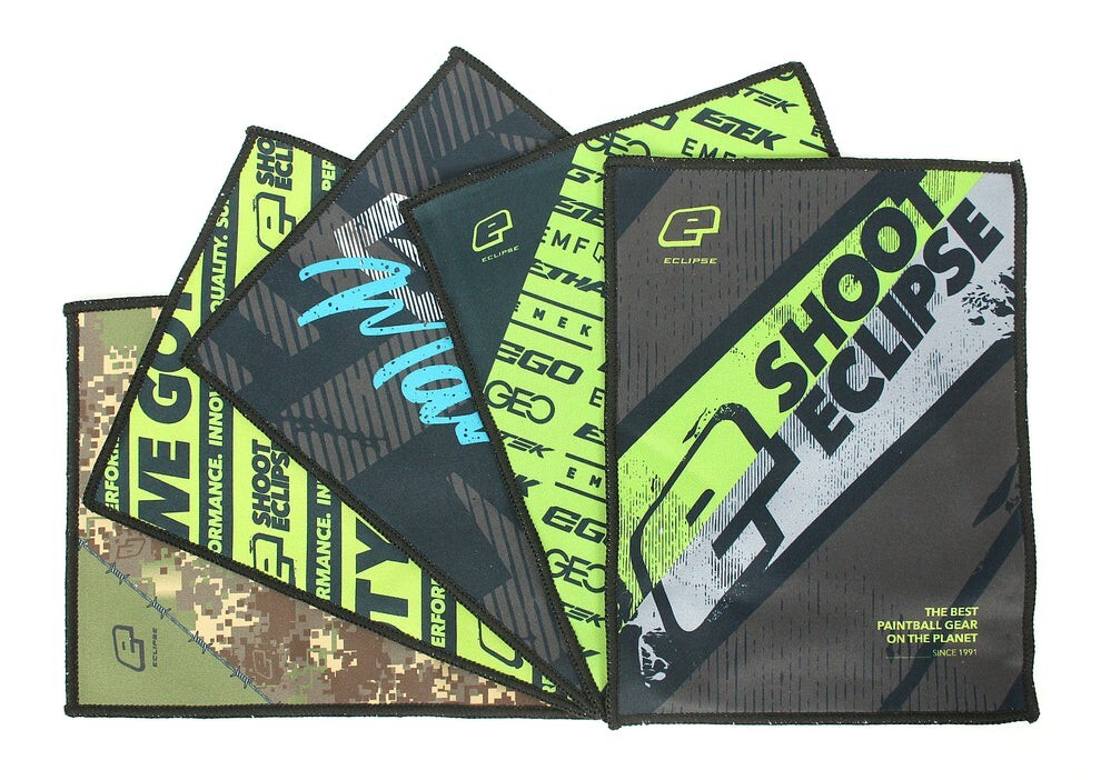 Planet Eclipse Microfiber Towel Pocket 5 Pack Various Designs Lime Green Black