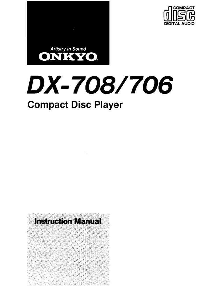Onkyo DX-708 CD Player Owners Manual