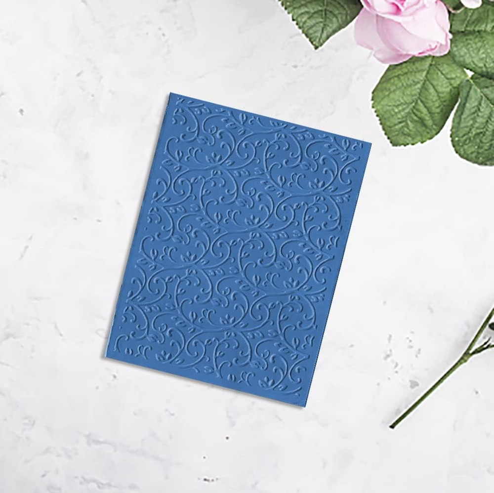 3-D Textured Impressions Background Embossing Folder, Lace Vine Pattern Plastic